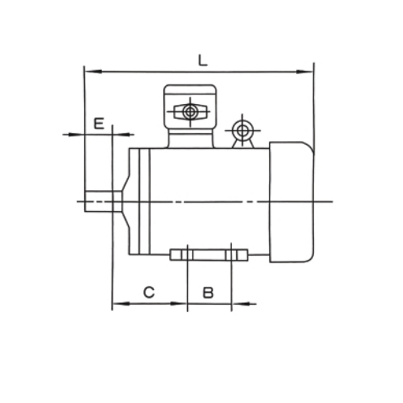 機座帶底腳、端蓋上無凸緣的電動機(B3)