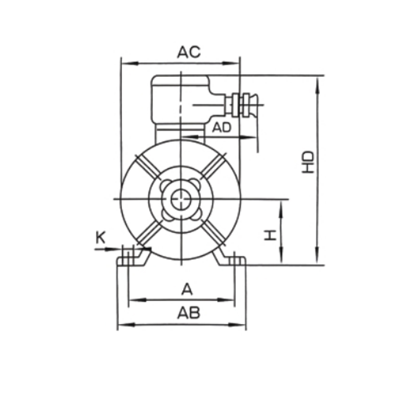 機(jī)座帶底腳、端蓋上無(wú)凸緣的電動(dòng)機(jī)(B3)